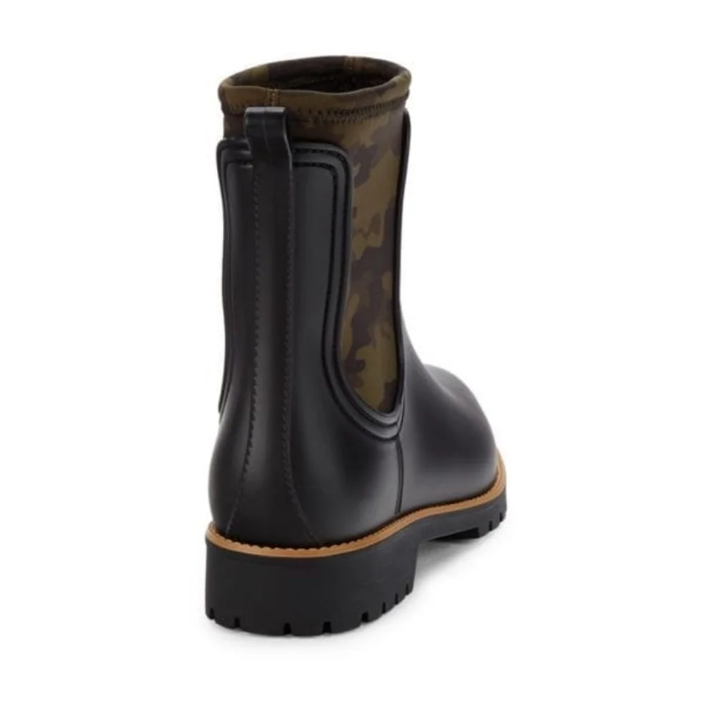 Bernardo Zora Black Camo-Print Graphic Women's Rain Boots Size 9